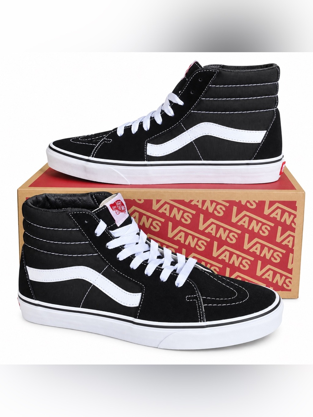 High-Top Old School Vans Classic Black and White mens 10.5 women’s 12